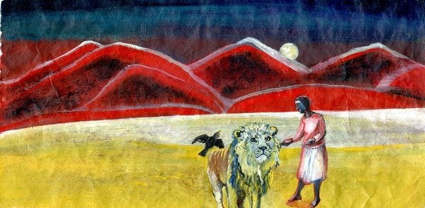 Detail of The Lion and The Blackbird, 2004 by Gigi Sudbury