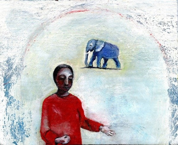 Detail of Blue Elephant Day, 2004 by Gigi Sudbury