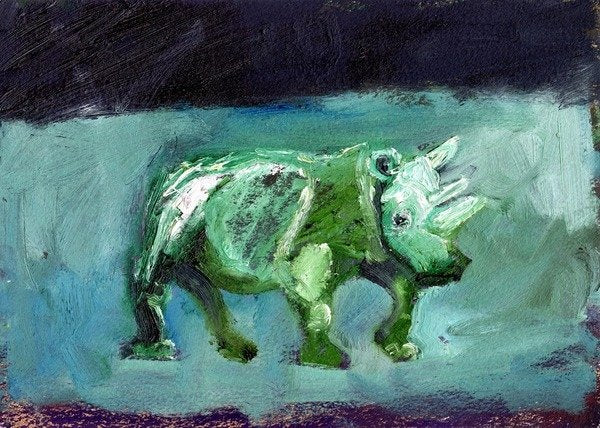 Detail of Rhinoceros, 2002 by Gigi Sudbury