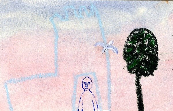 Detail of My Castle, A Seagull and A Cyprus Tree, 2005 by Gigi Sudbury