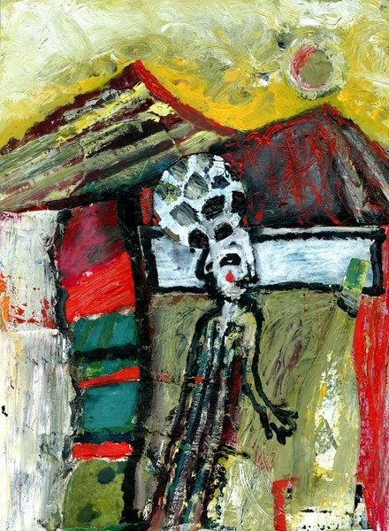 Detail of Football in the Mountains, 2015 by Gigi Sudbury