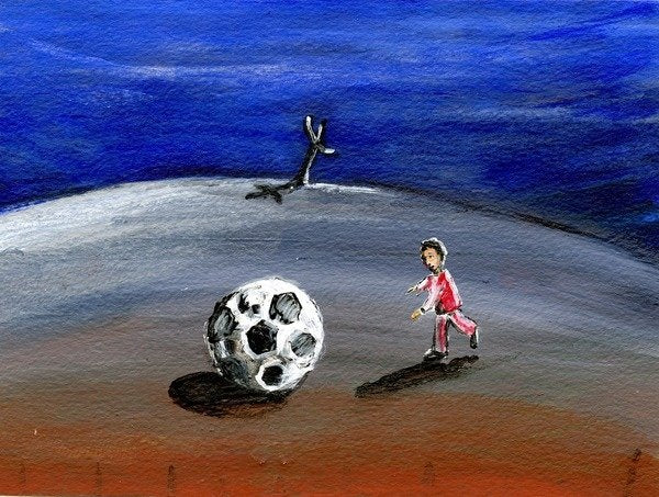 Detail of I Found a Great Big Football, 2005 by Gigi Sudbury