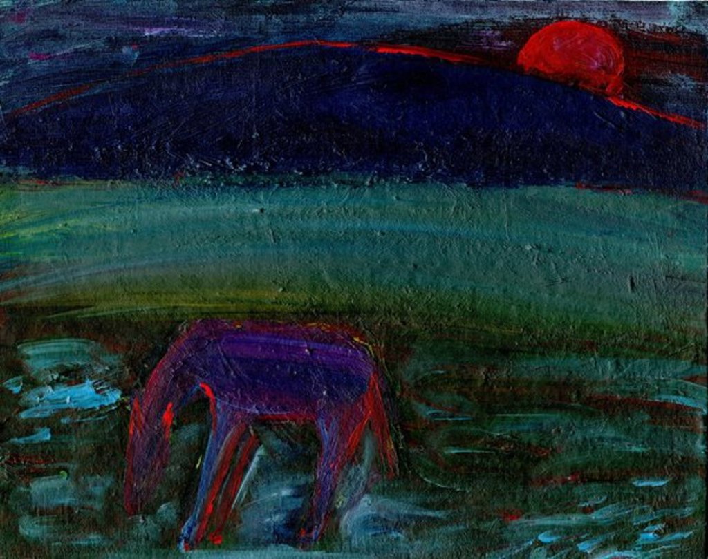 Detail of The Horse and the Red Moon, 2016 by Gigi Sudbury