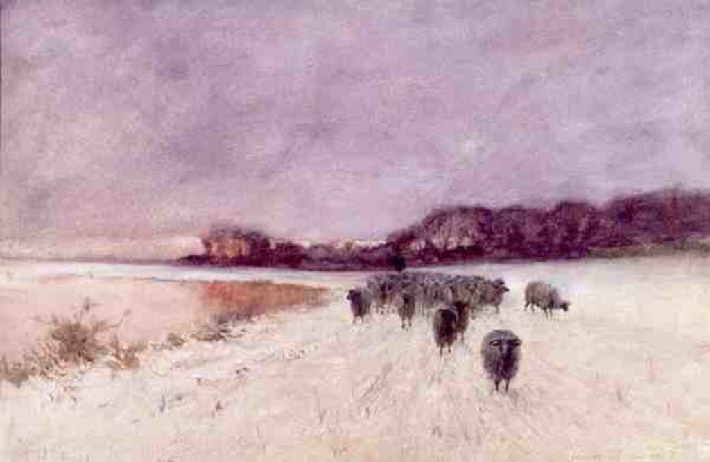 Detail of Winter at Loch Ard by Alfred East