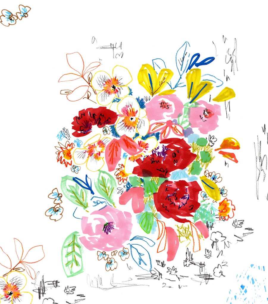 Detail of Floral Sketch 3, 2014 by Jo Chambers