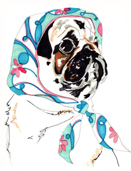Detail of Pug In Pucci, 2012 by Jo Chambers