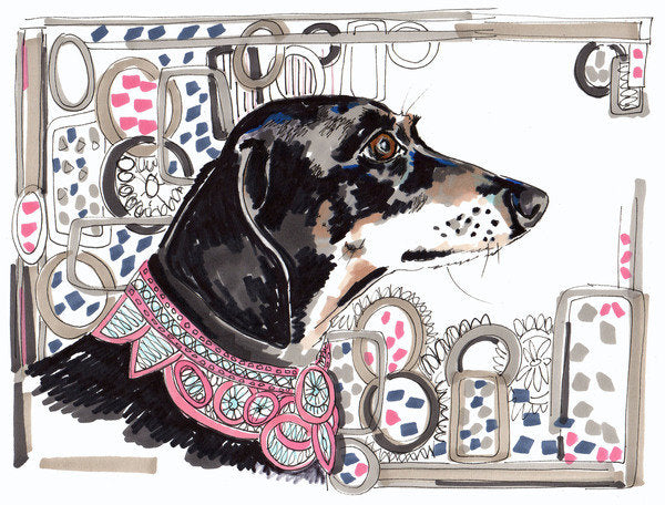 Detail of Lacey The Dachshund, 2013 by Jo Chambers