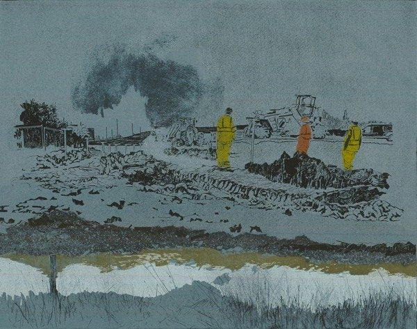 Detail of Lime on the land, 2014 by Catherine Sutcliffe-Fuller