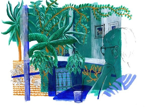 Detail of Self-portrait, 2015 acrylic by Charlotte Orr