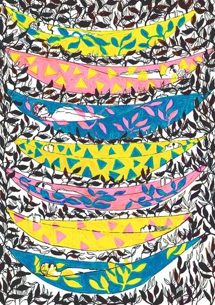 Detail of Hangin' Hammocks, 2015 by Charlotte Orr
