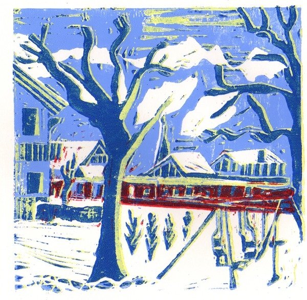 Detail of Mayrhofen Trees, 2015 by Charlotte Orr