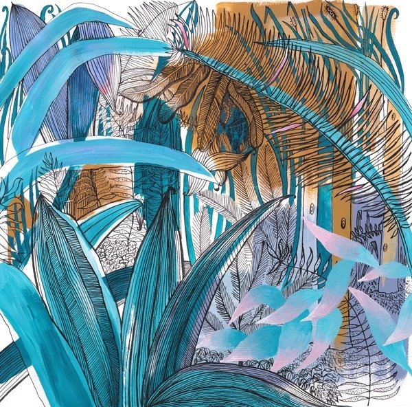 Detail of Tropical Garden, 2015 by Charlotte Orr