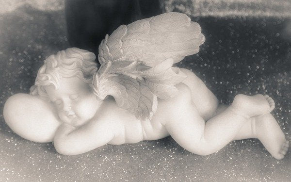 Detail of Sleeping Cherub, 2016 by Joy Lions