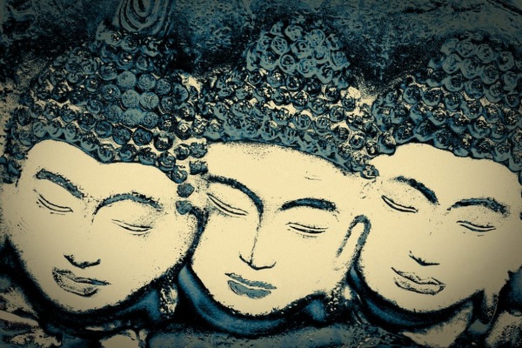 Detail of Three Believers, 2016 by Joy Lions