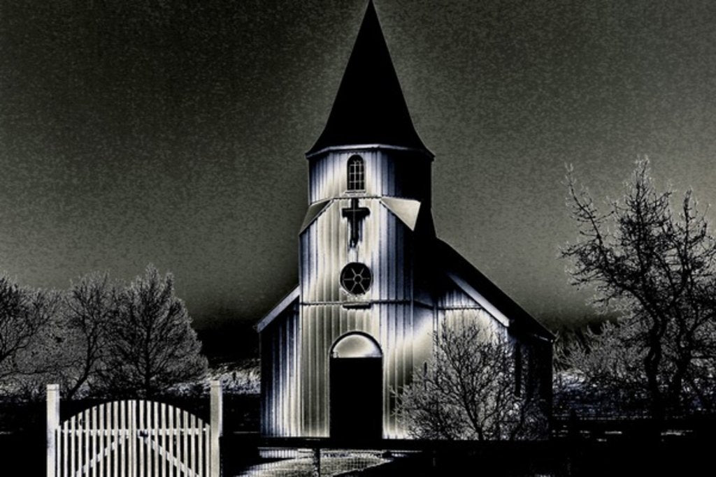 Detail of Our Church on an Evening, 2015 by Joy Lions