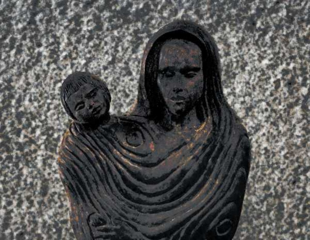 Detail of The Sadness in Madonna's Eyes by Joy Lions