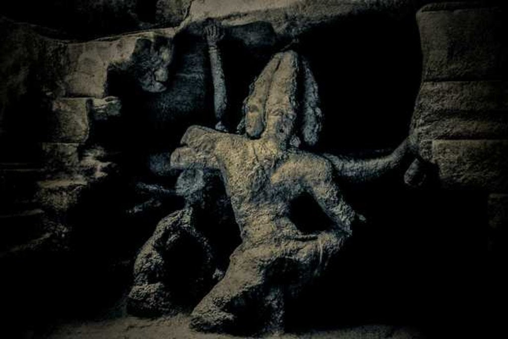 Detail of Who is this God that Rests in the Dark, 2016 by Joy Lions