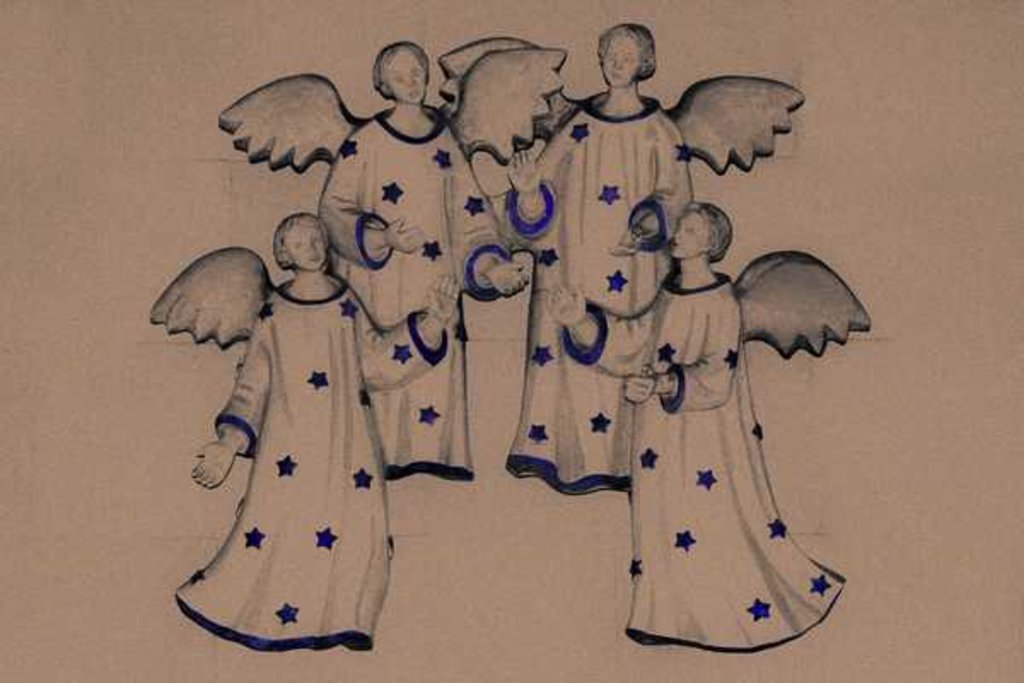 Detail of Choir of Angels, 2016 by Joy Lions