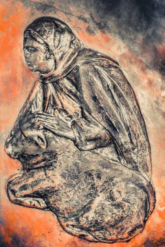 Detail of Servant in the Manger, 2016 by Joy Lions