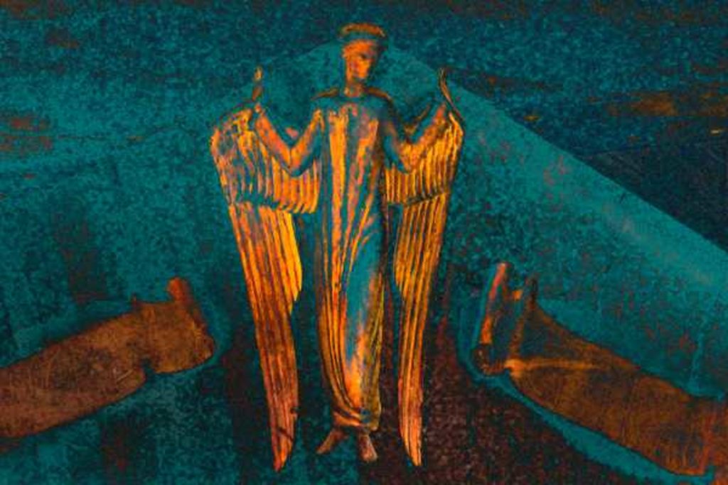 Detail of Angel and the Annunciation by Joy Lions