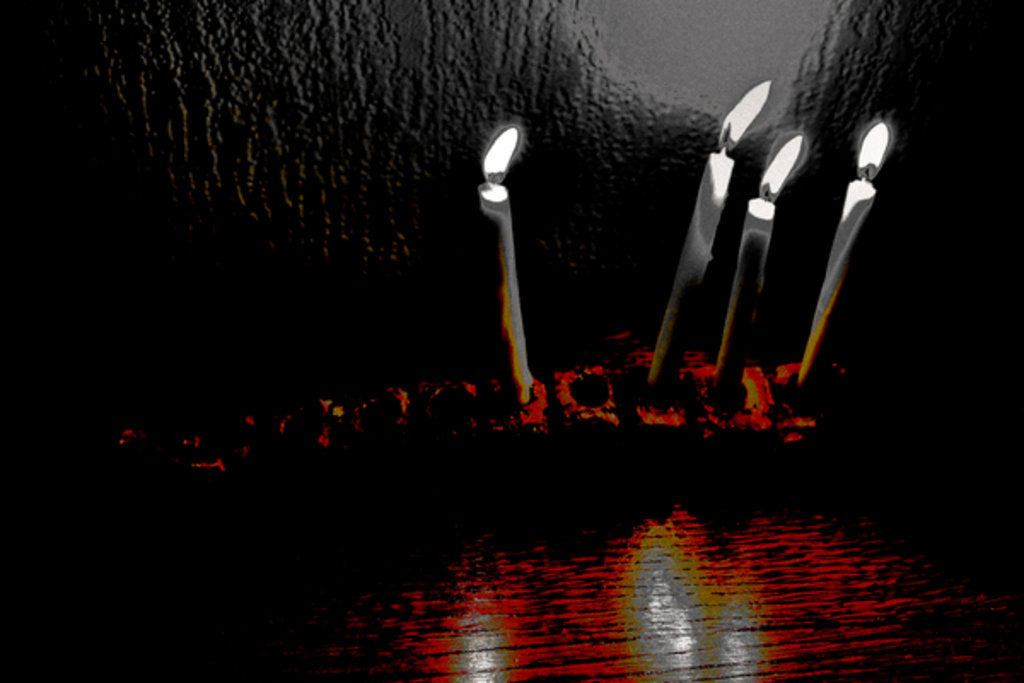 Detail of Left to Burn, 2017 by Joy Lions