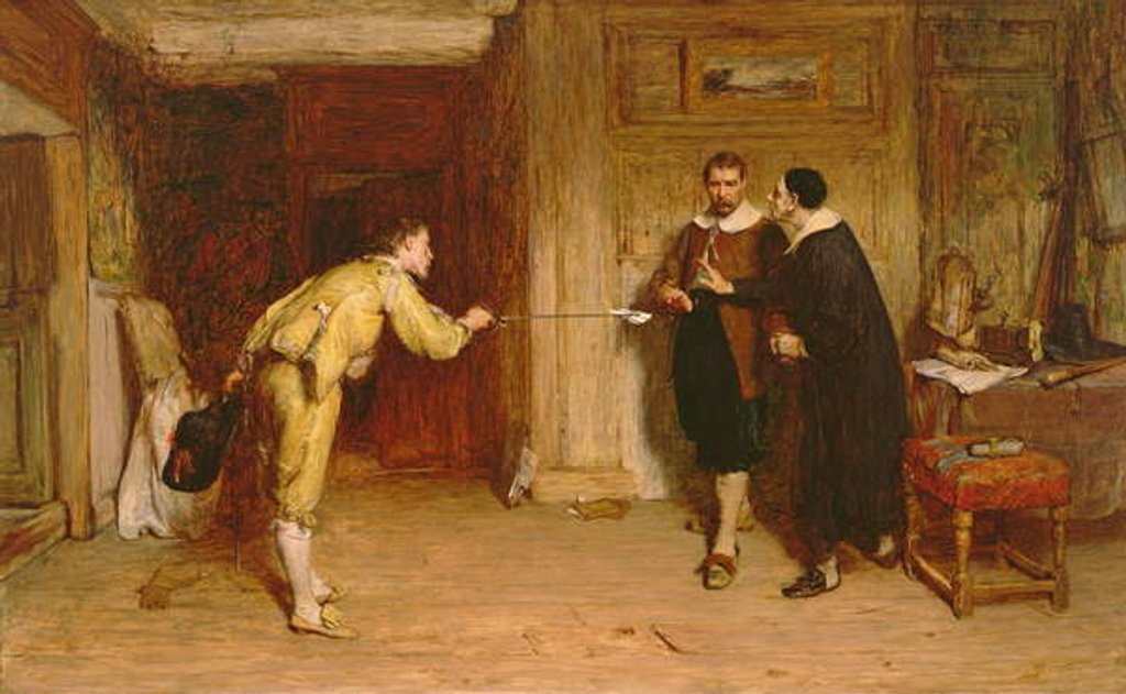 Detail of The Challenge: A Puritan's Struggle between Honour and Conscience, 1864 by William Quiller Orchardson