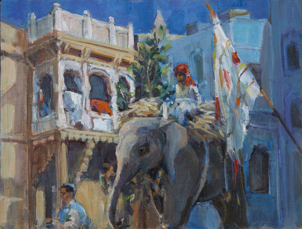 Detail of Elephant in Jodhpur, 2013 by Sue Wales