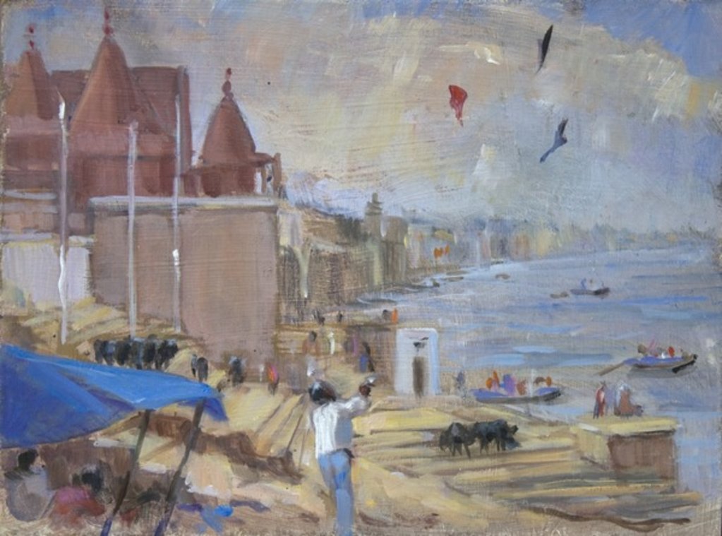 Detail of Kite flying at Varanasi, 2012 by Sue Wales