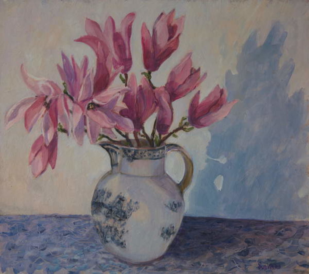 Detail of Pink magnolias, 2019 by Sue Wales