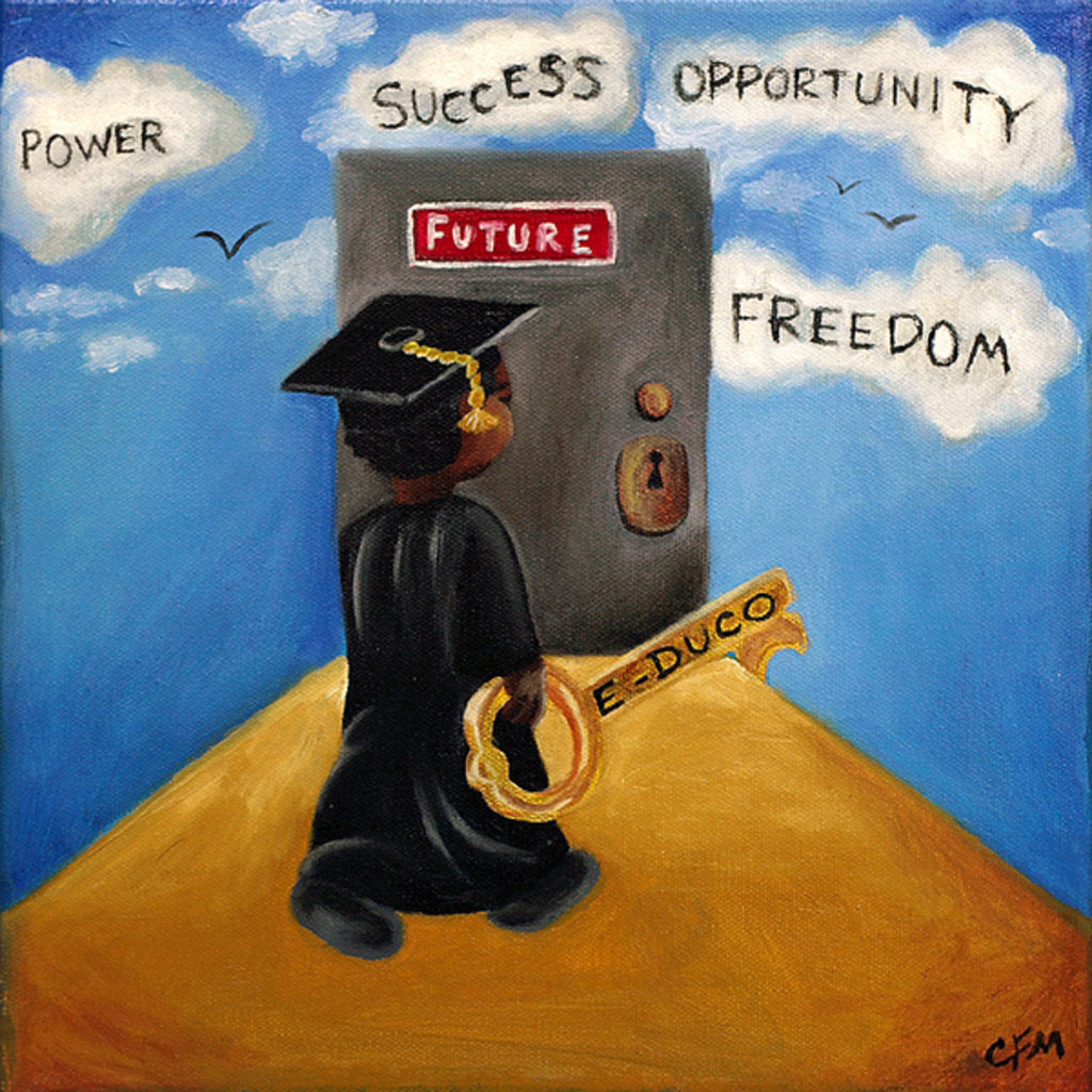 Detail of Education is the Key, 2015 by Chris Fabor