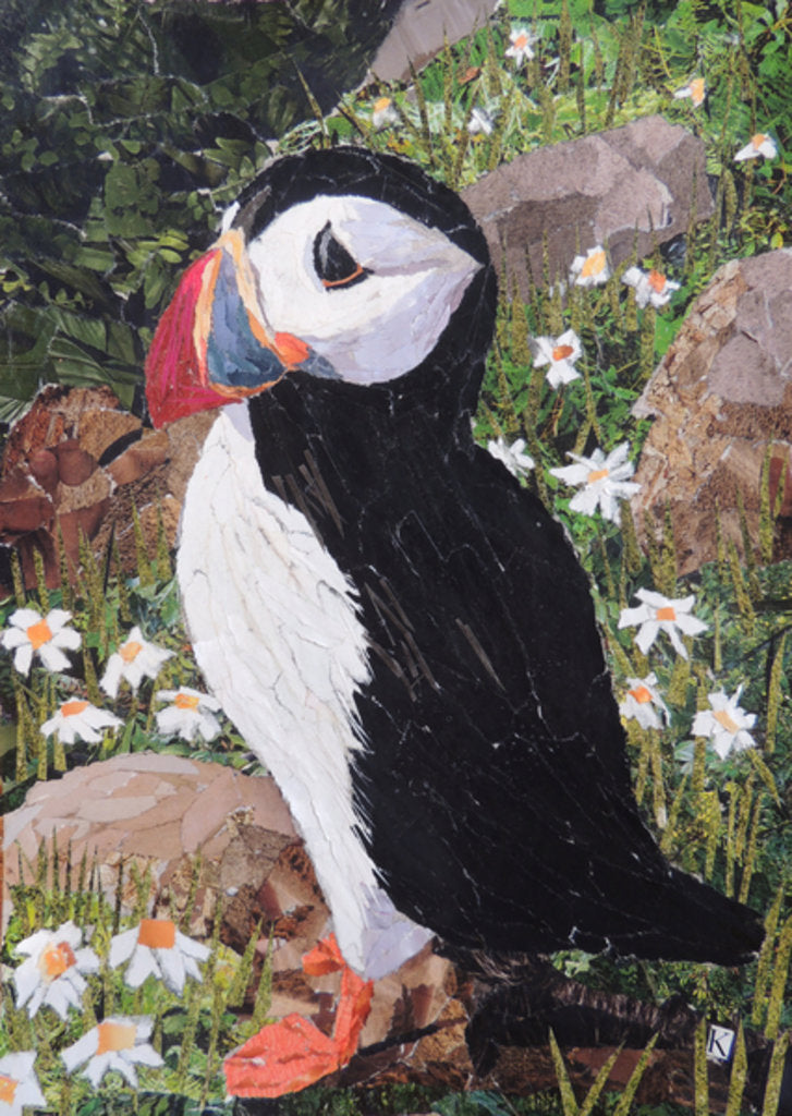 Detail of Puffin, 2017 by Kirstie Adamson