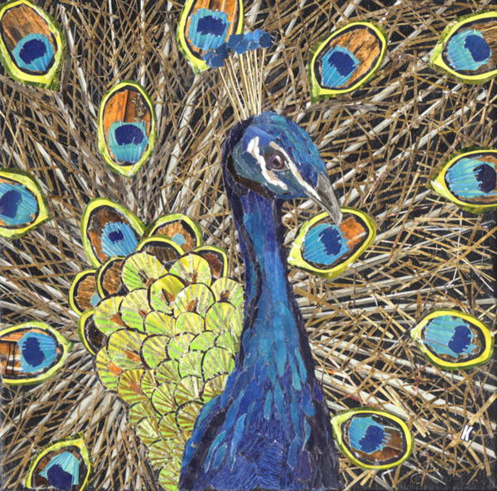 Detail of Peacock, 2018 by Kirstie Adamson