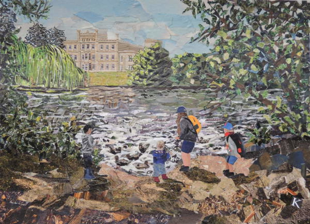 Detail of Feeding Ducks Elvaston Castle, 2017 by Kirstie Adamson
