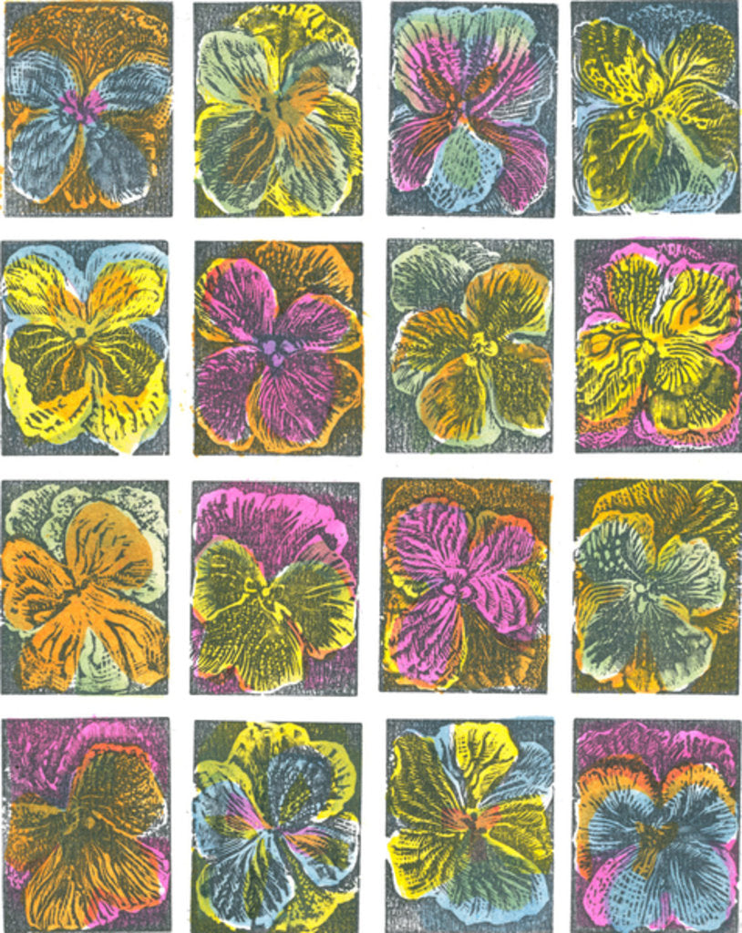 Detail of Electric pansies, 2016 by Mary Kuper