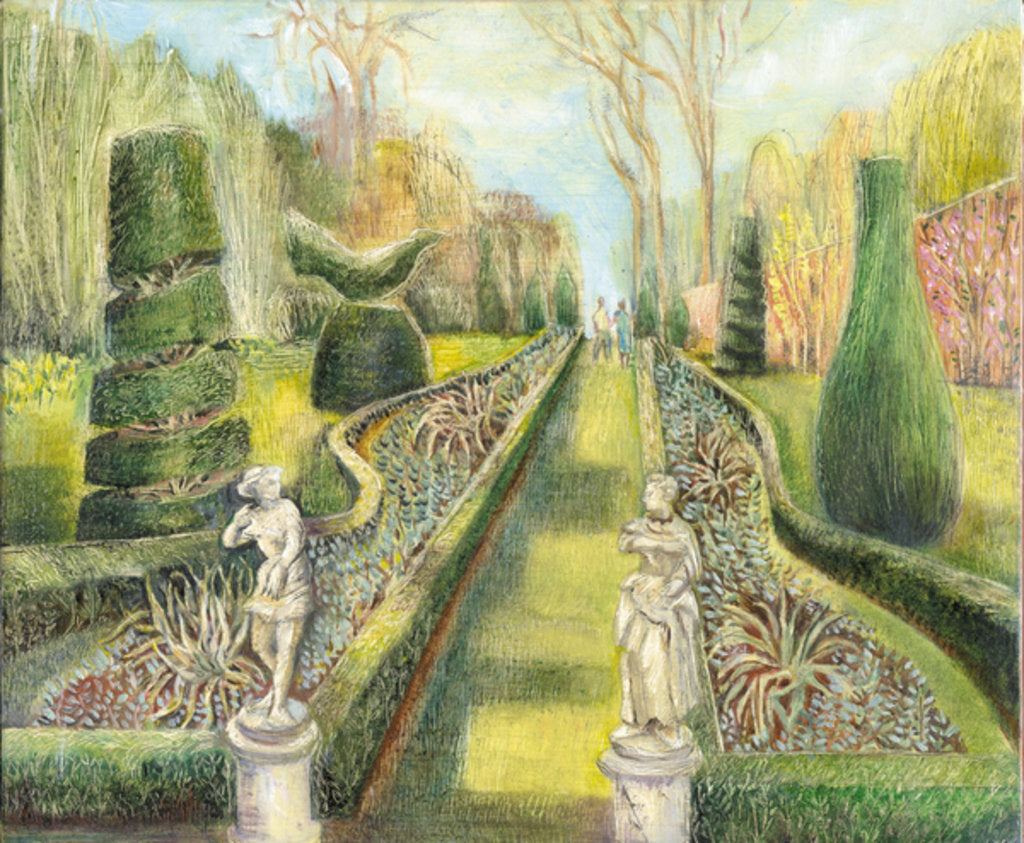 Detail of The Long Garden, Cliveden, Statues, 2002 by Mary Kuper