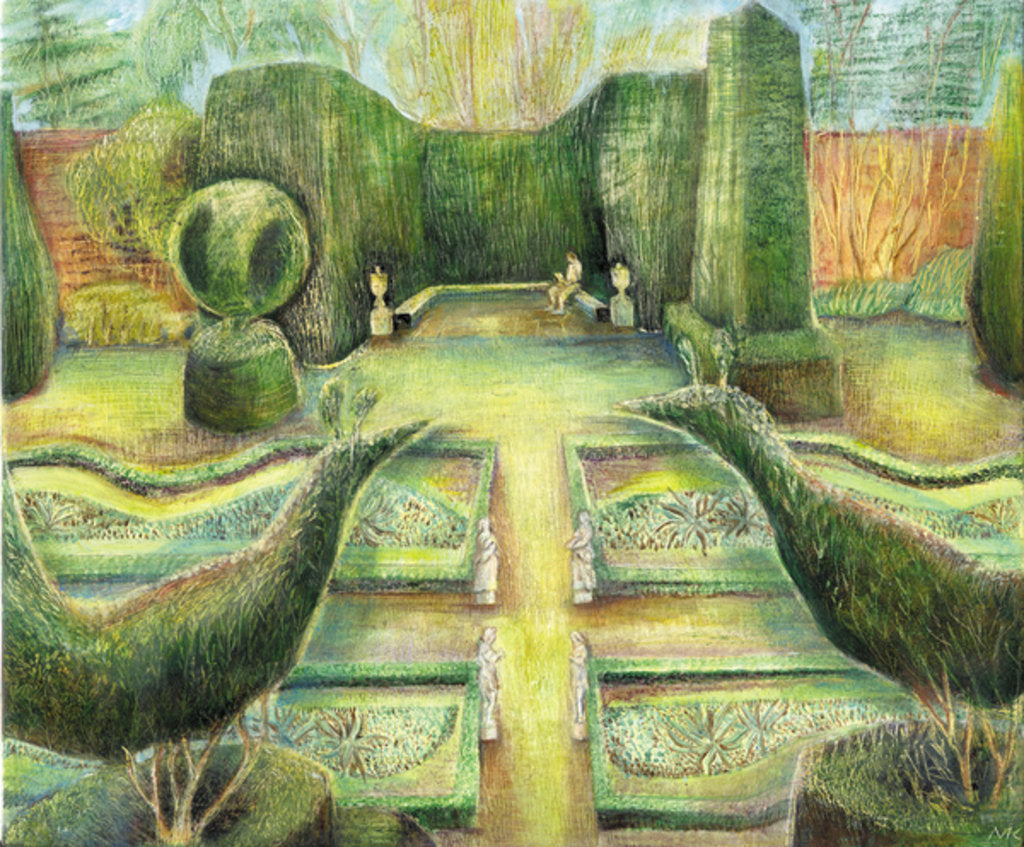 Detail of The Long Garden, Cliveden, birds, 2002 by Mary Kuper
