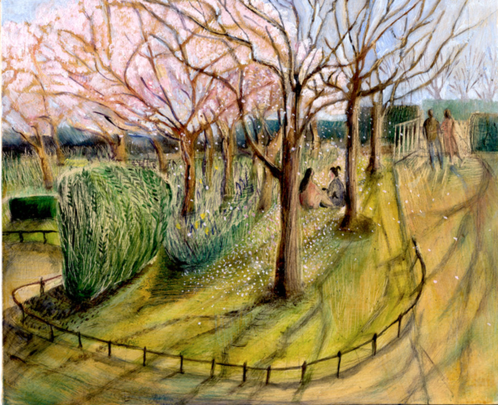 Detail of Japanese tourists, Regents Park, 2004 by Mary Kuper