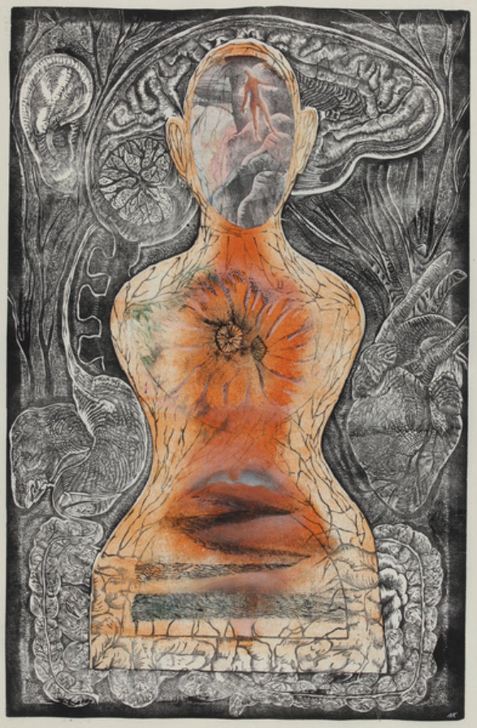 Detail of Big red flowers: Happiness, 2017 by Mary Kuper