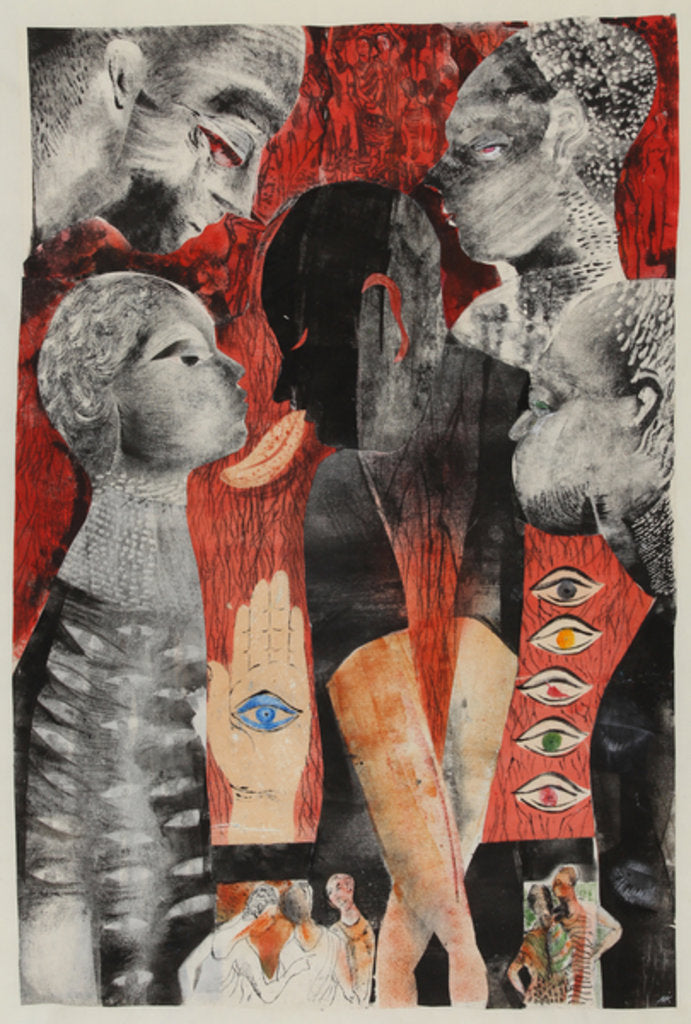 Detail of Red, green, black: the envious eye, 2017 by Mary Kuper