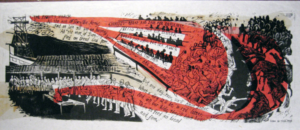 Detail of Miners' Strike, Nottingham, 1984 by Mary Kuper