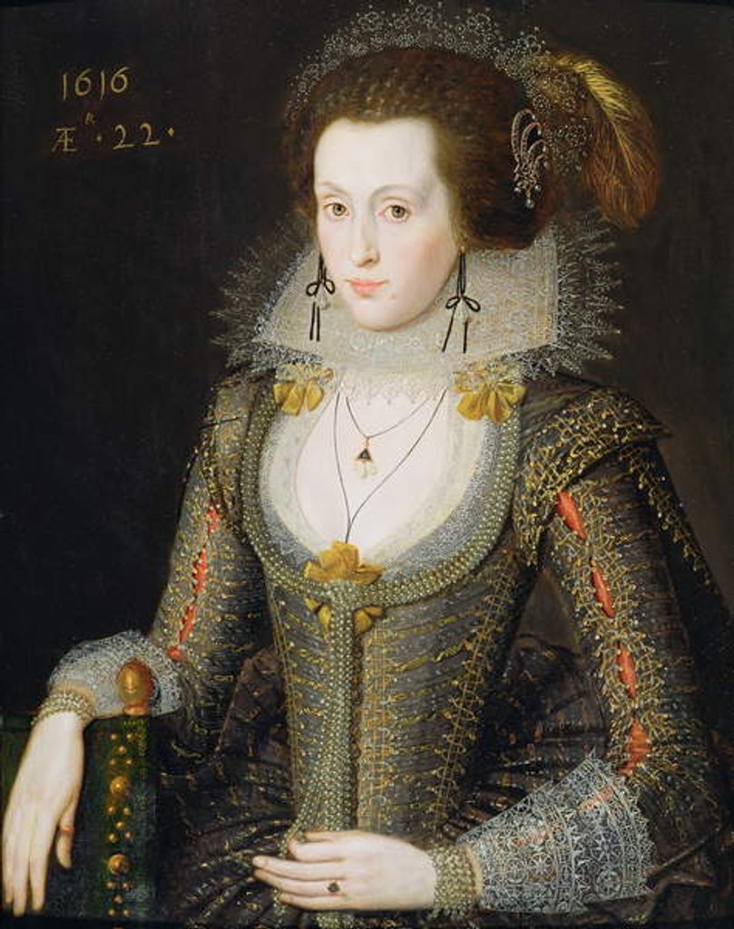 Detail of Elizabeth Poulett, 1616 by Robert Peake