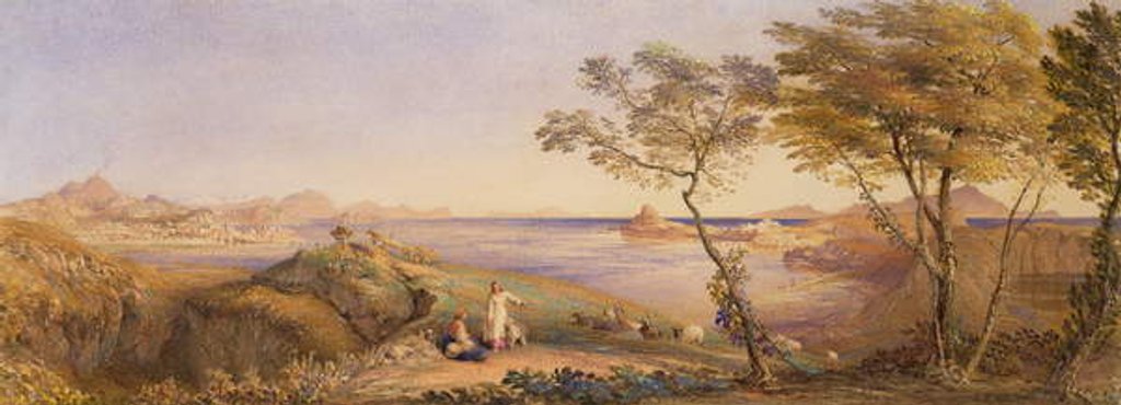 Detail of The Bay of Baiae from Monte Nuovo by Samuel Palmer