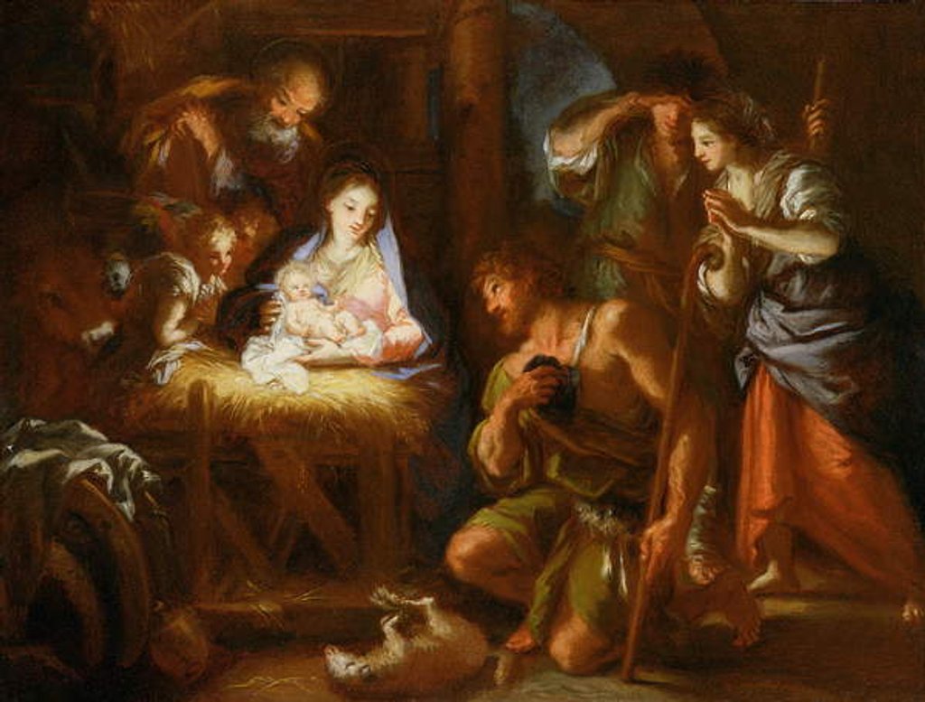 Detail of Adoration of the Shepherds, 17th century by Giuseppe Passeri