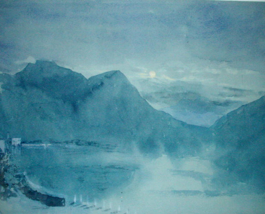 Detail of Lake Lugano by John Ruskin