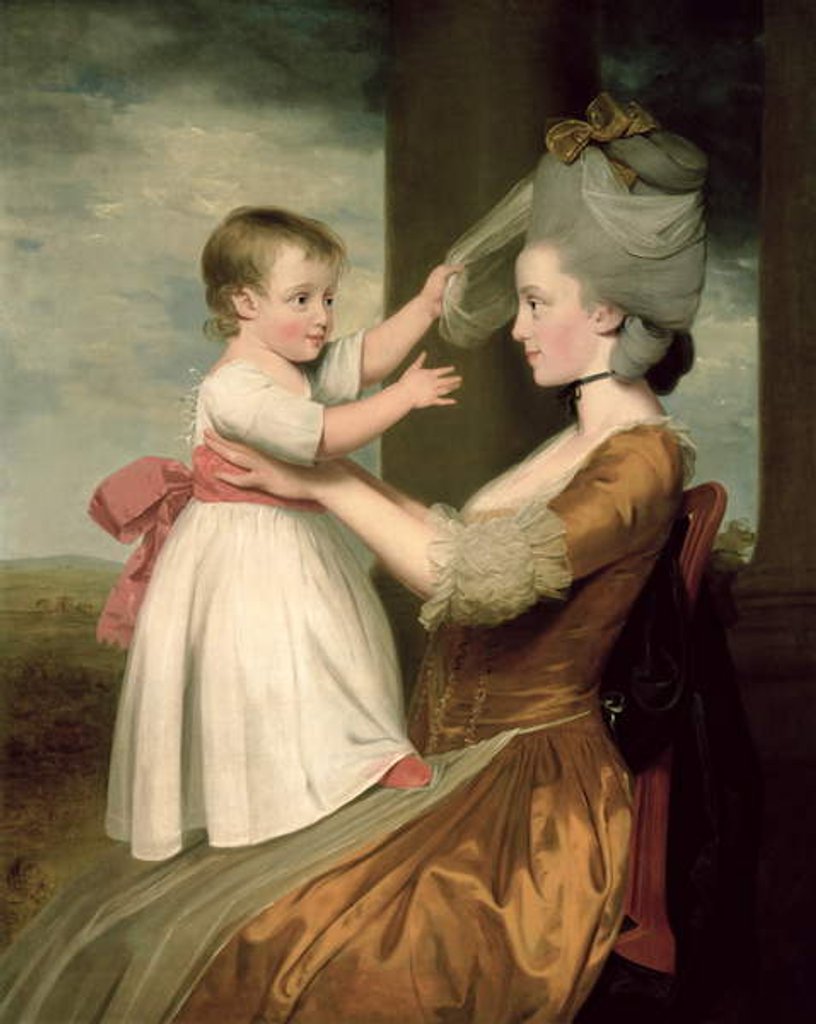 Detail of A Portrait of Elizabeth Mortlock and her son John Mortlock the Younger, 1779 by John Downman