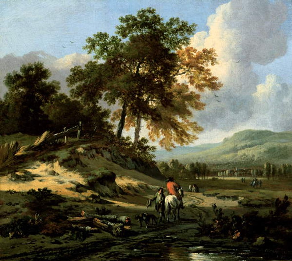 Detail of Landscape with Figures, 1679 by Jan Wynants