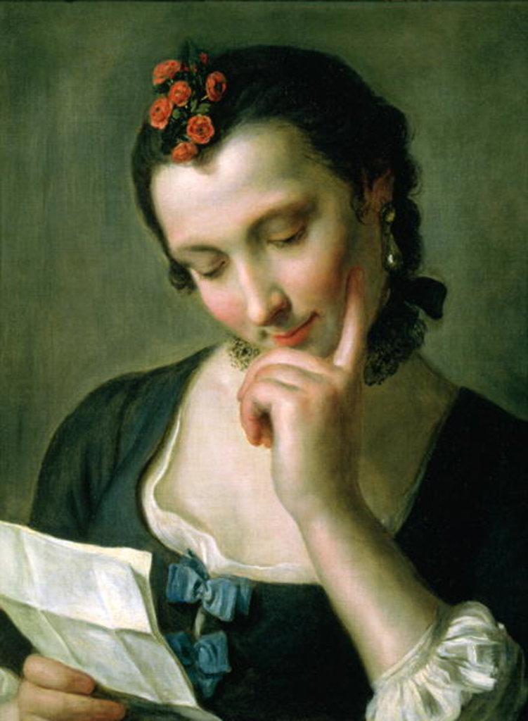 Detail of A Young Woman reading a Love Letter by Pietro Antonio Rotari