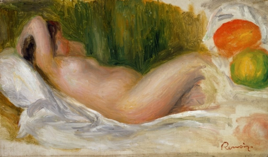Detail of Reclining Nude by Pierre Auguste Renoir