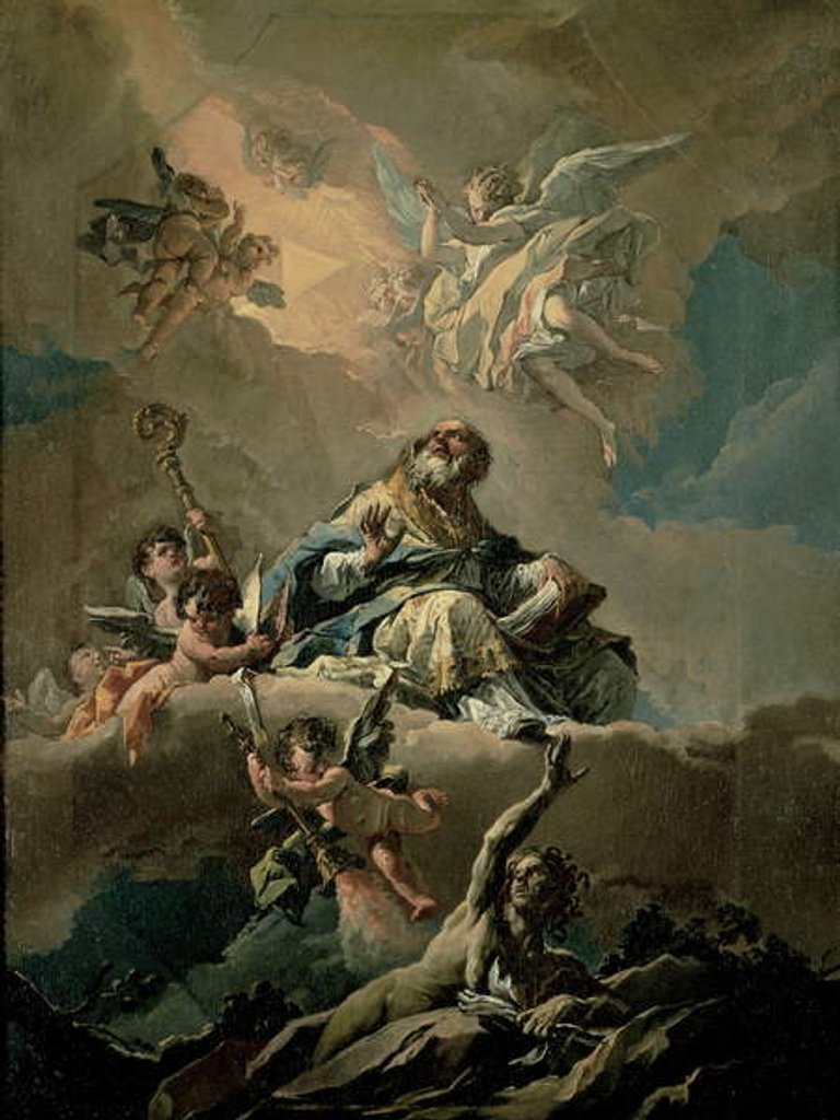 Detail of St. Ambrose in Glory by Gasparo Diziani