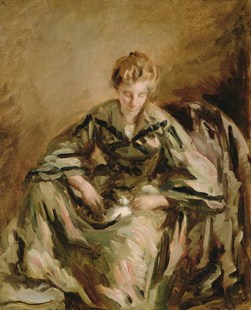 Detail of Girl with Cat by Philip Wilson Steer